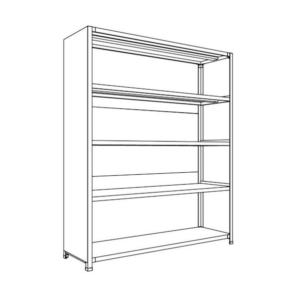 日本ファイリング NF 背板・側板付軽量物品棚W1500D450H1800F5 LA65S-25 1台 136-0194（直送品）