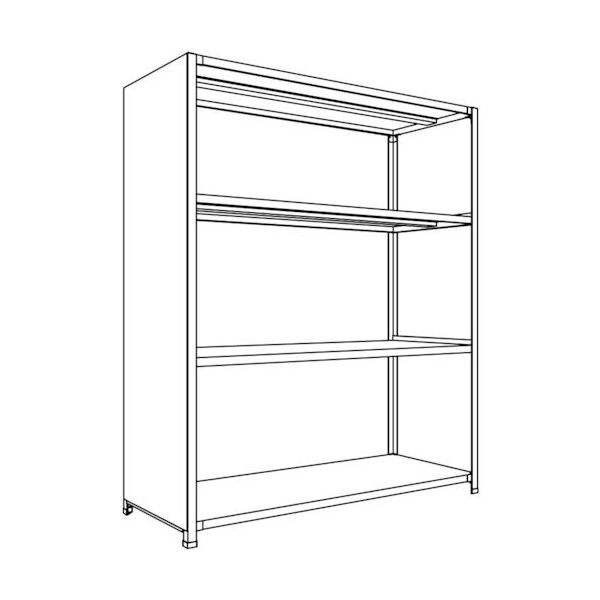 日本ファイリング NF 背板・側板付軽量物品棚W1500D600H1800F4 LA65L-24 1台 135-5509（直送品）