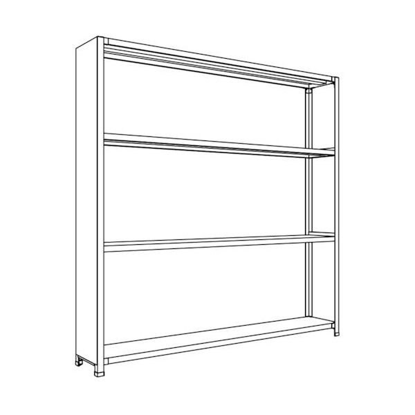 日本ファイリング NF 背板・側板付軽量物品棚W1800D300H1800F4 LA66K-24 1台 135-7061（直送品）