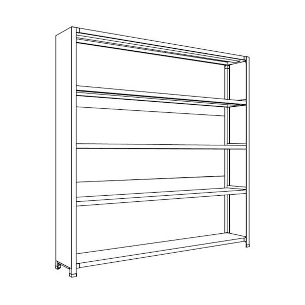日本ファイリング NF 背板・側板付軽量物品棚W1800D300H1800F5 LA66K-25 1台 136-3354（直送品）