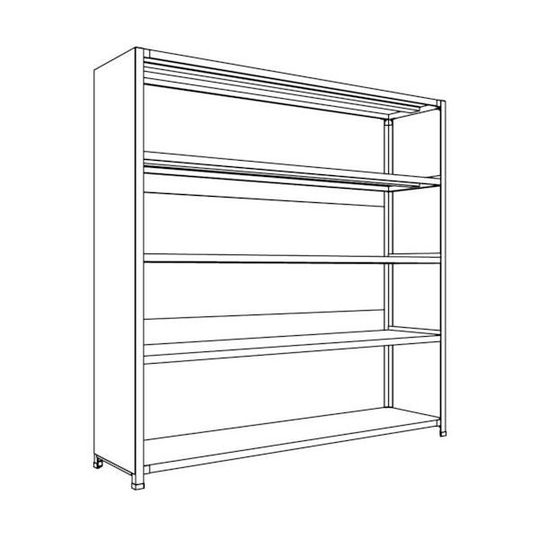 日本ファイリング NF 背板・側板付軽量物品棚W1800D450H1800F5 LA66S-25 1台 136-0220（直送品）