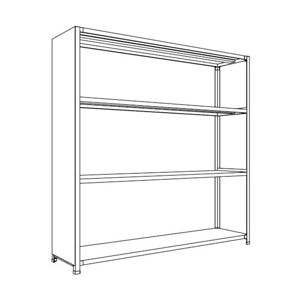 日本ファイリング NF 背板・側板付軽量物品棚W1800D450H1800F4 LA66S-24 1台 136-0223（直送品）