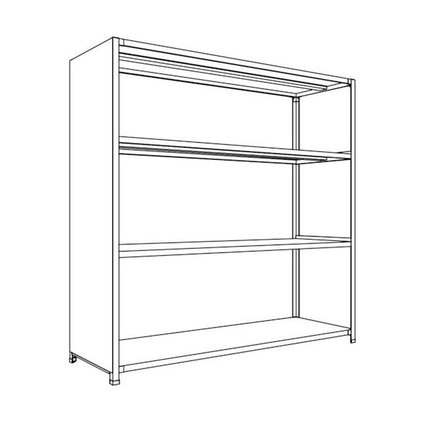 日本ファイリング NF 背板・側板付軽量物品棚W1800D600H1800F4 LA66L-24 1台 135-5537（直送品）