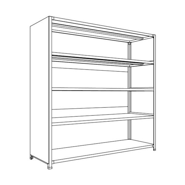 日本ファイリング NF 背板・側板付軽量物品棚W1800D600H1800F5 LA66L-25 1台 135-3949（直送品）