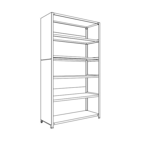 日本ファイリング NF 背板・側板付軽量物品棚W1200D450H2100F6 LA74S-26 1台 135-2381（直送品）