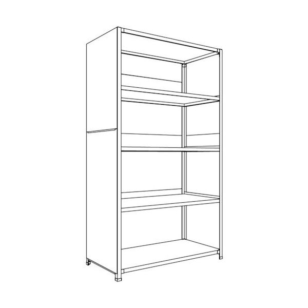 日本ファイリング NF 背板・側板付軽量物品棚W1200D600H2100F5 LA74L-25 1台 135-8665（直送品）