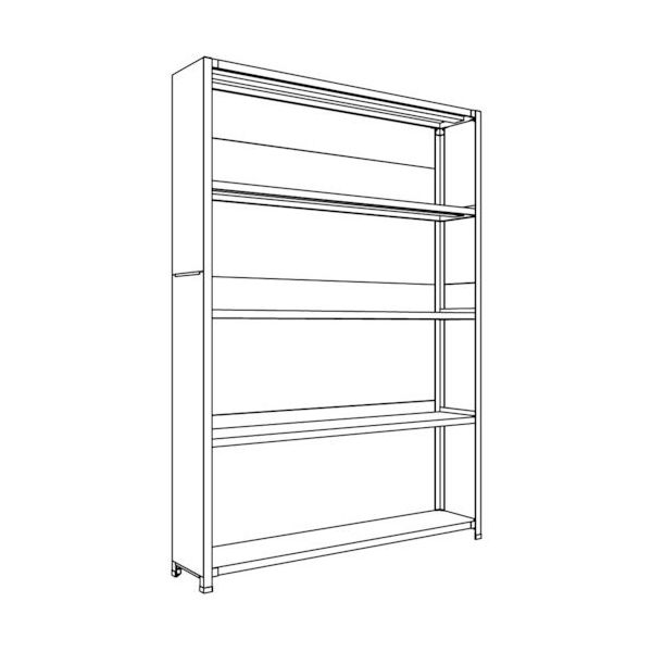 日本ファイリング NF 背板・側板付軽量物品棚W1500D300H2100F5 LA75K-25 1台 135-3918（直送品）