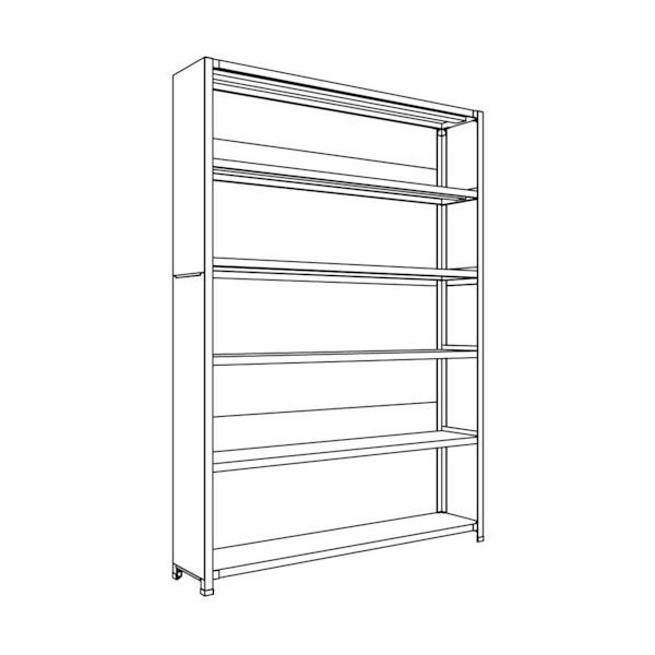 日本ファイリング NF 背板・側板付軽量物品棚W1500D300H2100F6 LA75K-26 1台 136-3421（直送品）