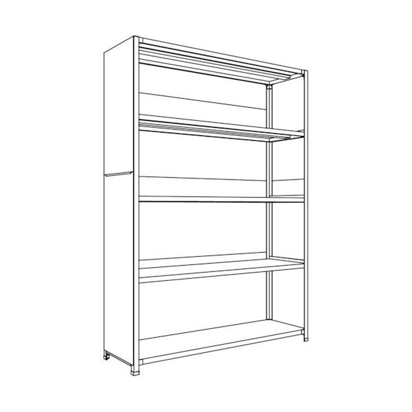 日本ファイリング NF 背板・側板付軽量物品棚W1500D450H2100F5 LA75S-25 1台 136-1875（直送品）