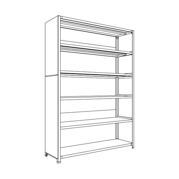 日本ファイリング NF 背板・側板付軽量物品棚W1500D450H2100F6 LA75S-26 1台 135-3892（直送品）