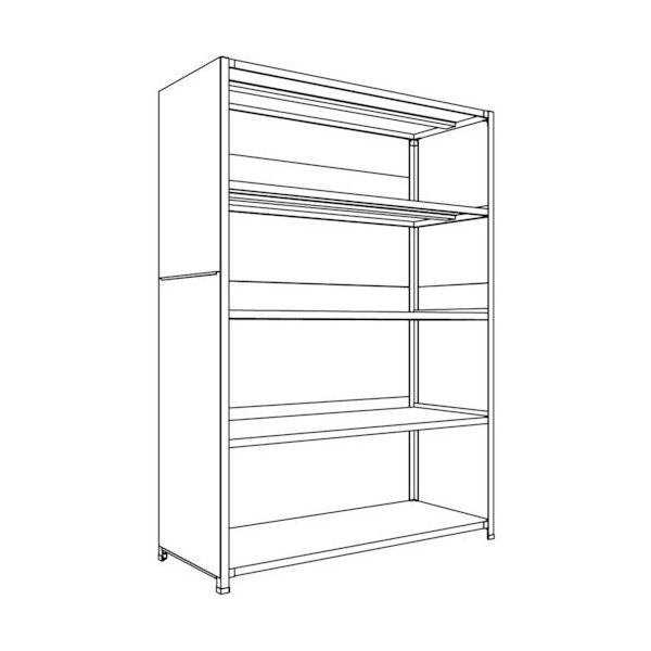 日本ファイリング NF 背板・側板付軽量物品棚W1500D600H2100F5 LA75L-25 1台 135-5535（直送品）