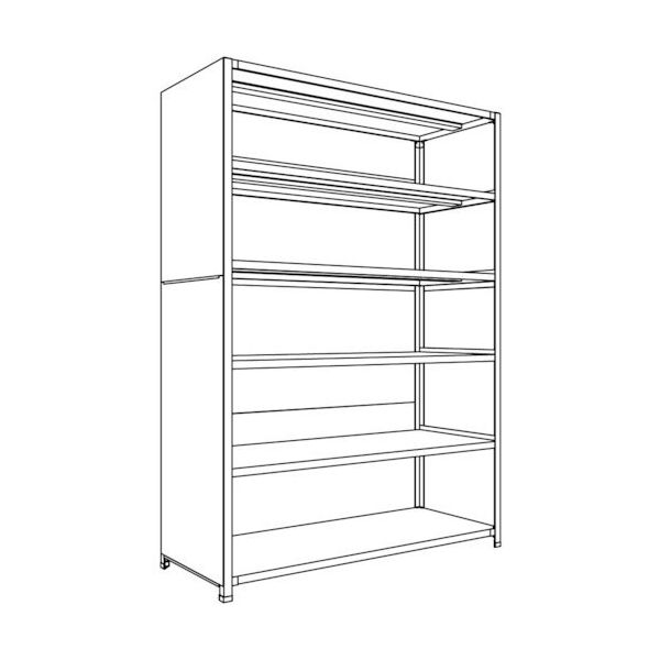 日本ファイリング NF 背板・側板付軽量物品棚W1500D600H2100F6 LA75L-26 1台 135-5538（直送品）