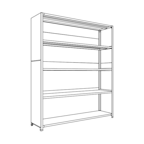 日本ファイリング NF 背板・側板付軽量物品棚W1800D450H2100F5 LA76S-25 1台 136-0210（直送品）