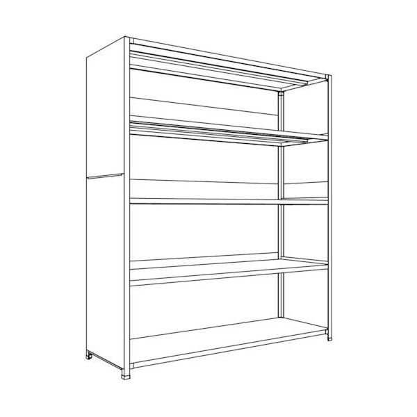 日本ファイリング NF 背板・側板付軽量物品棚W1800D600H2100F5 LA76L-25 1台 135-2372（直送品）