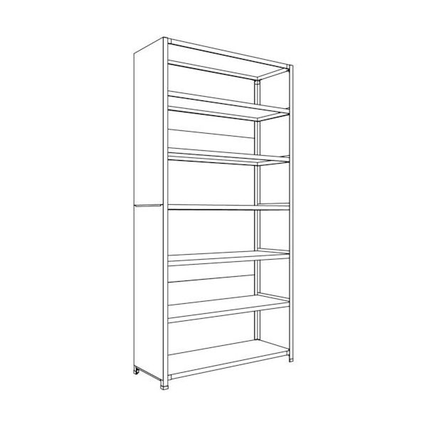 日本ファイリング NF 背板・側板付軽量物品棚W1200D450H2400F7 LA84S-27 1台 135-8681（直送品）