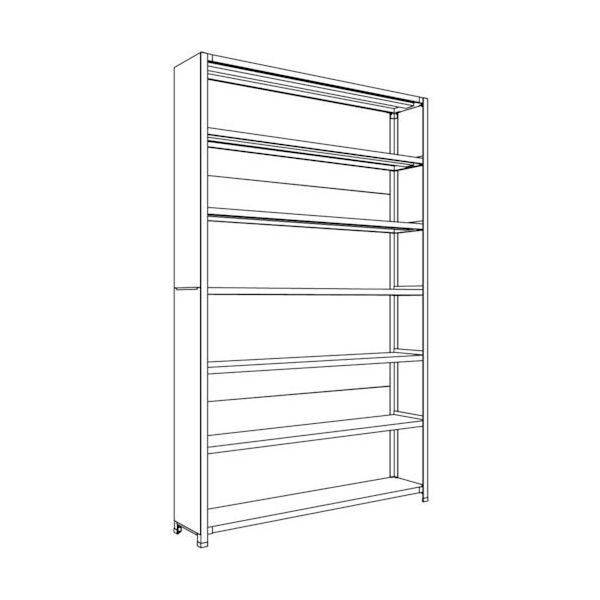 日本ファイリング NF 背板・側板付軽量物品棚W1500D300H2400F7 LA85K-27 1台 136-3450（直送品）