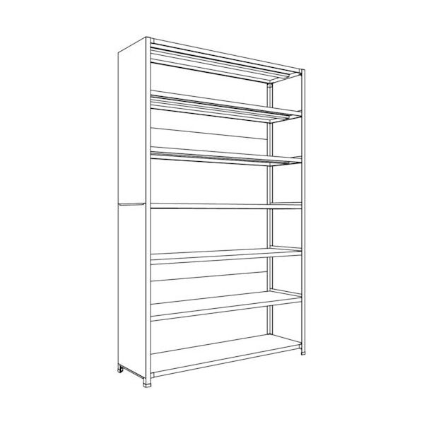 日本ファイリング NF 背板・側板付軽量物品棚W1500D450H2400F7 LA85S-27 1台 135-5517（直送品）