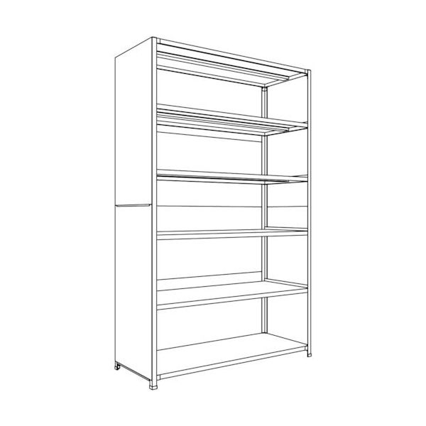 日本ファイリング NF 背板・側板付軽量物品棚W1500D600H2400F6 LA85L-26 1台 135-3931（直送品）