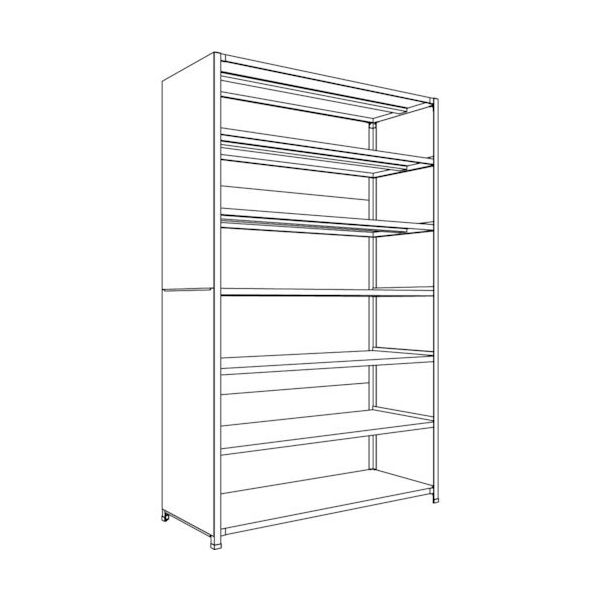 日本ファイリング NF 背板・側板付軽量物品棚W1500D600H2400F7 LA85L-27 1台 136-3443（直送品）