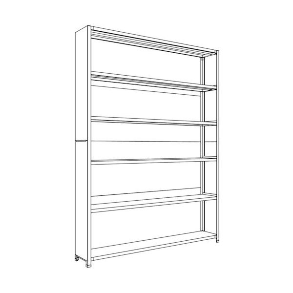 日本ファイリング NF 背板・側板付軽量物品棚W1800D300H2400F6 LA86K-26 1台 135-5541（直送品）