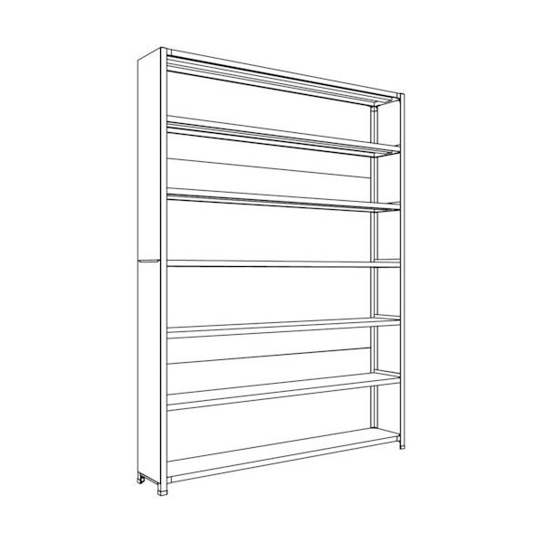 日本ファイリング NF 背板・側板付軽量物品棚W1800D300H2400F7 LA86K-27 1台 136-3381（直送品）