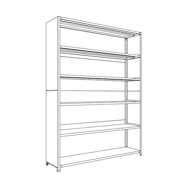 日本ファイリング NF 背板・側板付軽量物品棚W1800D450H2400F6 LA86S-26 1台 135-7033（直送品）