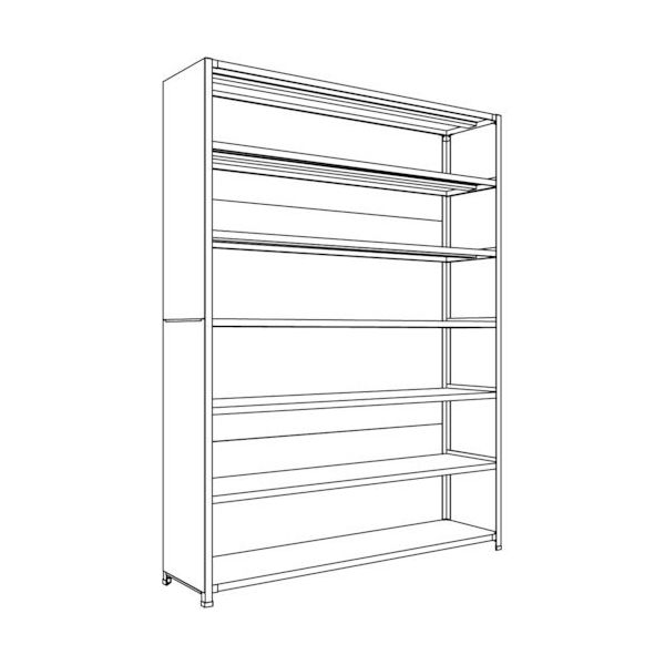 日本ファイリング NF 背板・側板付軽量物品棚W1800D450H2400F7 LA86S-27 1台 135-2339（直送品）