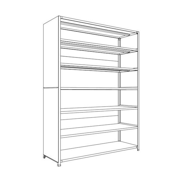 日本ファイリング NF 背板・側板付軽量物品棚W1800D600H2400F7 LA86L-27 1台 136-4938（直送品）