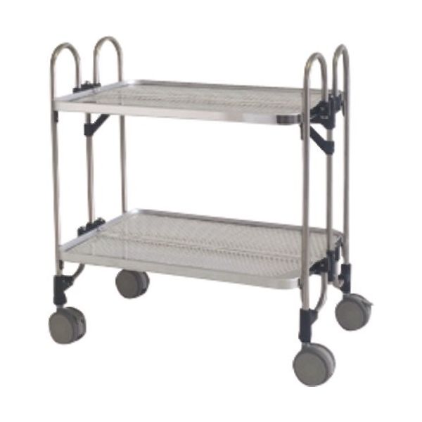 トクヤマ ステンレス パンチング折りたたみ式ワゴン FEOPM-2 1台 176-9474（直送品）