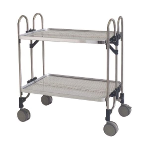 トクヤマ ステンレス パンチング折りたたみ式ワゴン FEOPW-2 1台 176-9004（直送品）