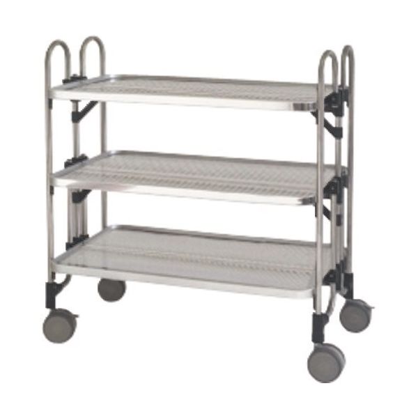 トクヤマ ステンレス パンチング折りたたみ式ワゴン FEOPW-3 1台 176-9472（直送品）