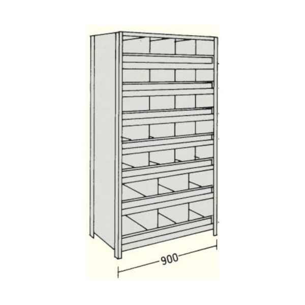 日本ファイリング NF 縦仕切・前当り付軽量物品棚W900D300H1800F8 LA63K-58B 1台 135-8652（直送品）