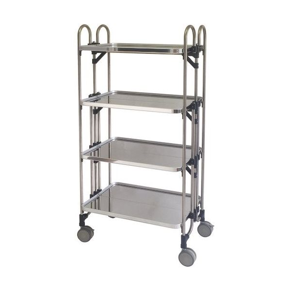 トクヤマ ステンレス 折りたたみ式ワゴン 763×505×1538 FEAM-4 1台 176-9007（直送品）