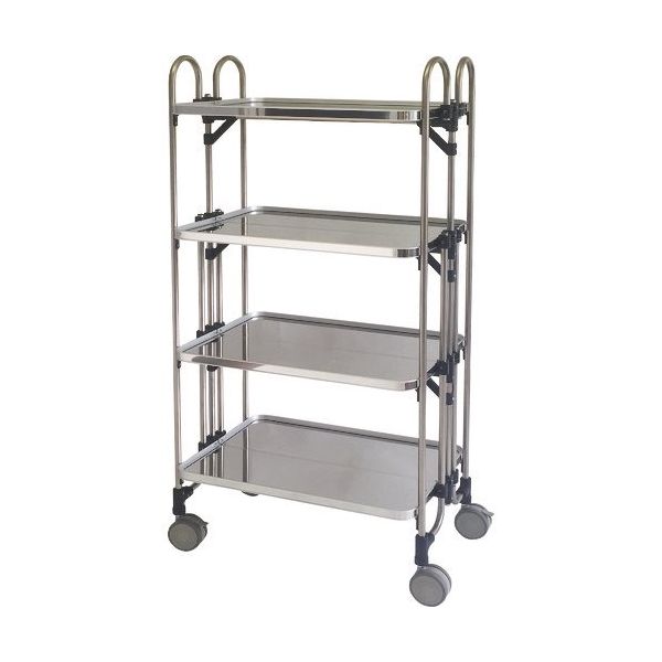 トクヤマ ステンレス 折りたたみ式ワゴン 933×505×1538 FEAW-4 1台 176-8959（直送品）