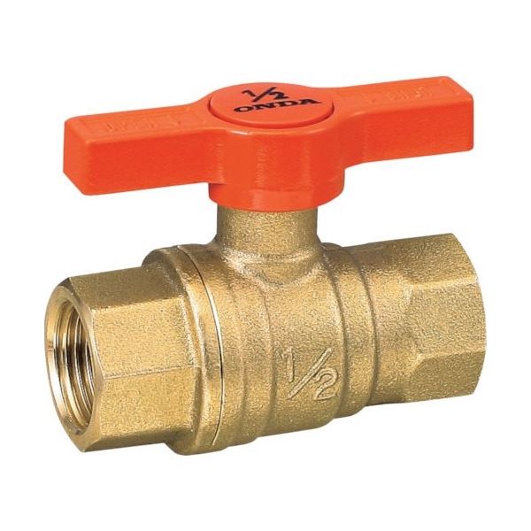 オンダ製作所 FF型(フルボール) Rc1 1/4×Rc1 1/4 オレンジTハンドル FF-T32C 1個 266-8905（直送品）