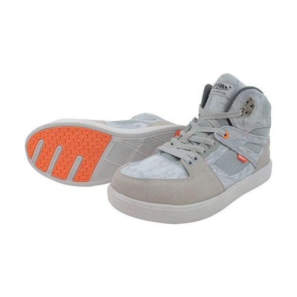 喜多 ハイカットセーフティスニーカー 制菌・消臭 グレー 28.0 MG5730-GRY-28.0 1足 413-5647（直送品）