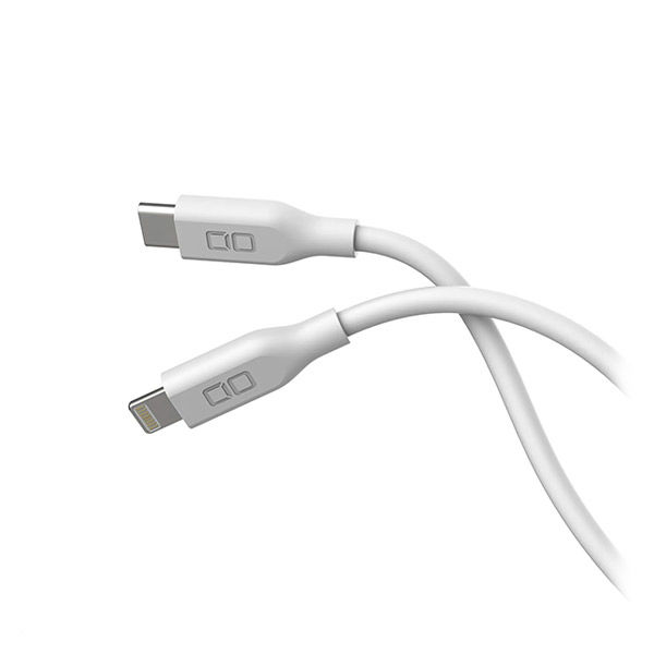 ライトニングケーブル 1m シリコン製 高耐久 絡みづらい USB（C）[オス] - Lightning[オス] ホワイト 1本