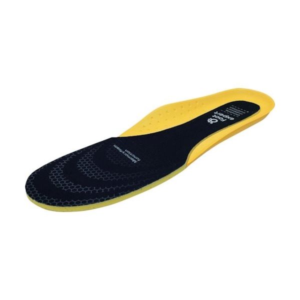 喜多 フットエキスパートインソール 低反発 No6960 ブラック×イエロー フリー(25.0~28.0) 1足 413-5658（直送品）