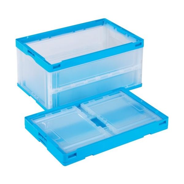 岐阜プラスチック工業 リス 折りたたみコンテナー 558134 CBーS76NR青/透明 CBS76NRBT 1個 278-0516（直送品）