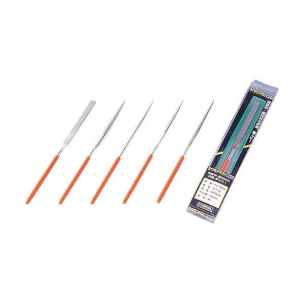 ナニワ研磨工業 ナニワ ダイヤモンドヤスリ 精密用 #170 5本組 平・半丸・丸・角・三角 200(70) FY-1503 1組(5本)（直送品）