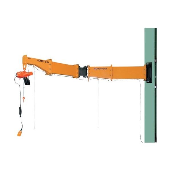 スーパー 無段速電動チェーンブロック付ジブクレーン 溶接型・柱取付式 定格荷重0.49t アーム長さ2022mm JBCN4920H 1台（直送品）