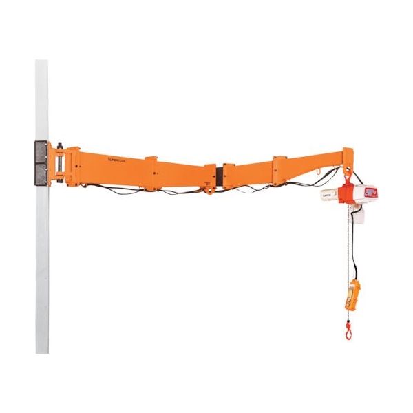 スーパー 二速選択電動チェーンブロック付ジブクレーン コラム型・柱取付式 定格荷重0.16t アーム長さ2m JBCC1620HC 1台（直送品）