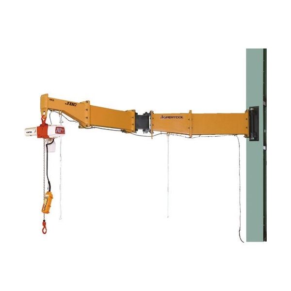 スーパーツール スーパー 二速選択電動チェーンブロック付ジブクレーン 溶接型・柱取付式 0.25t アーム3m JBCC2530H 1台（直送品）