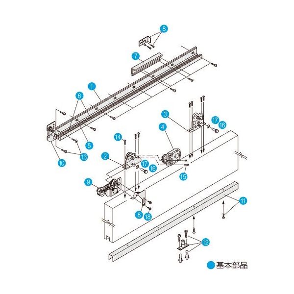 ダイケン DAIKEN スライデックス 傾斜レールタイプ(自閉式) HCSー3015KTF型 左引き用 HCS-3015KTFL 1セット（直送品）