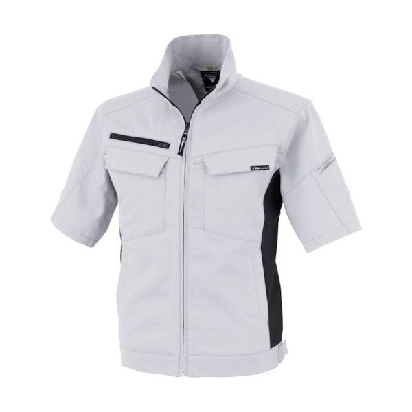 ジーベック XEBEC 裏綿ストレッチ半袖ブルゾン1511ー22ーS シルバーグレー 1511-22-S 1着 383-3891（直送品）