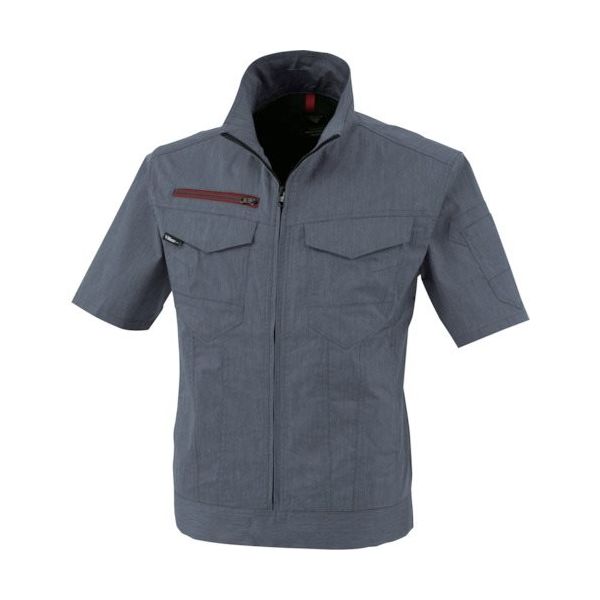 ジーベック XEBEC 半袖ブルゾン1751ー116ーL 杢ブルー 1751-116-L 1着 382-6000（直送品）