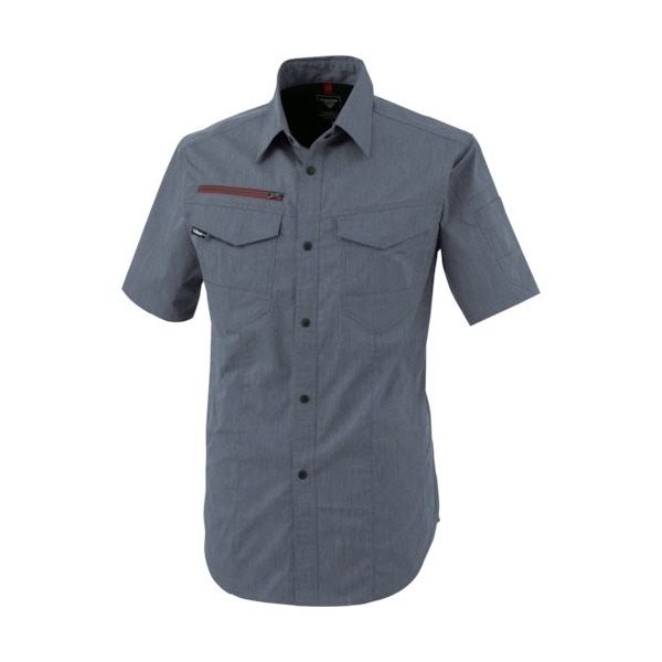 ジーベック XEBEC 半袖シャツ1752ー116ーL 杢ブルー 1752-116-L 1着 384-1793（直送品）