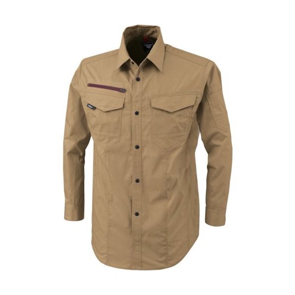 ジーベック XEBEC 長袖シャツ1753ー81ーLL キャメル 1753-81-LL 1着 384-3494（直送品）