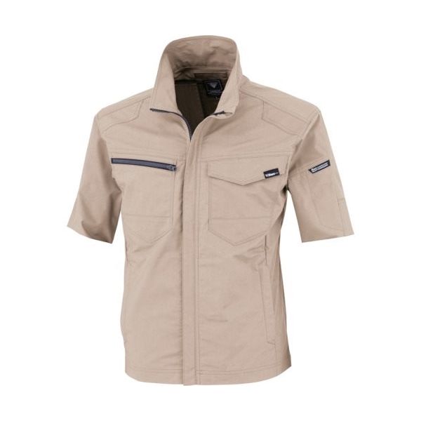 ジーベック XEBEC TCストレッチ半袖ブルゾン1711ー39ー4L サンドベージュ 1711-39-4L 1着 382-6016（直送品）