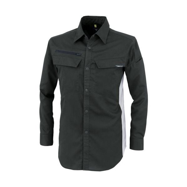 ジーベック XEBEC 裏綿ストレッチ長袖シャツ1513ー90ーSS クロ 1513-90-SS 1着 382-9130（直送品）